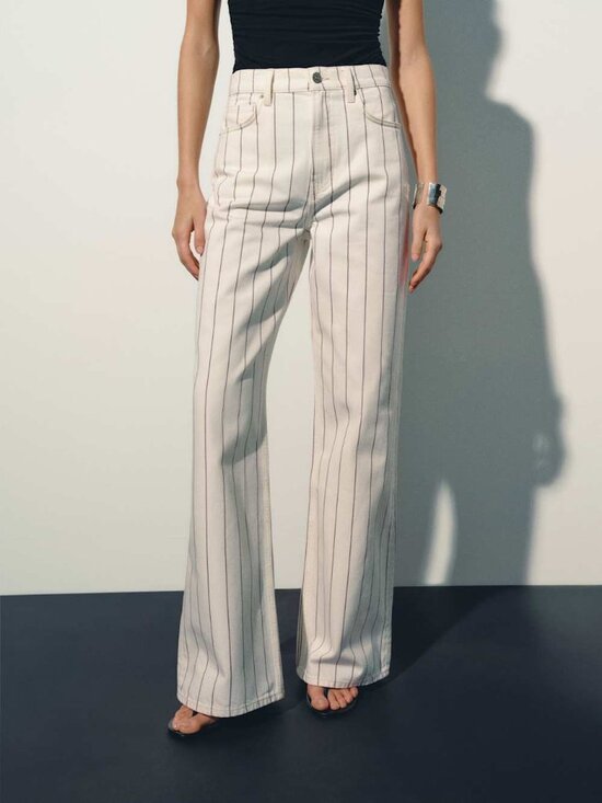 Reformation Denim - Reformation Cary High Rise Slouchy Wide Leg Jeans Ivory - Size 28